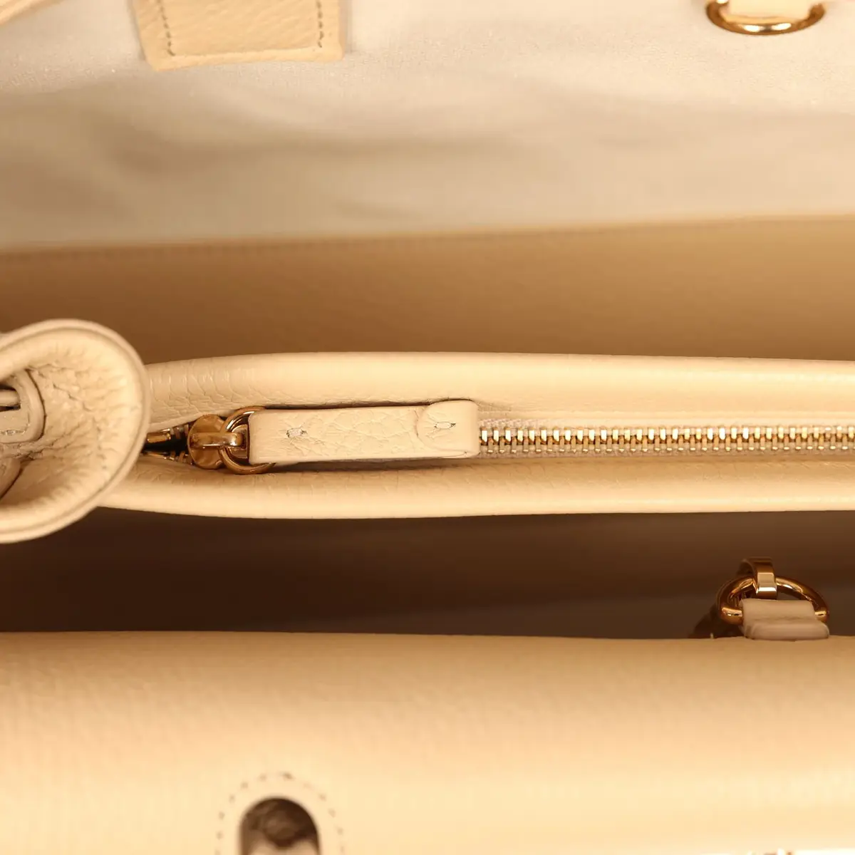 Chanel Chanel Small "Urban Essential" East West Shopping Tote Light Beige Caviar Gold Hardware (Copy) | Thumbnail 8