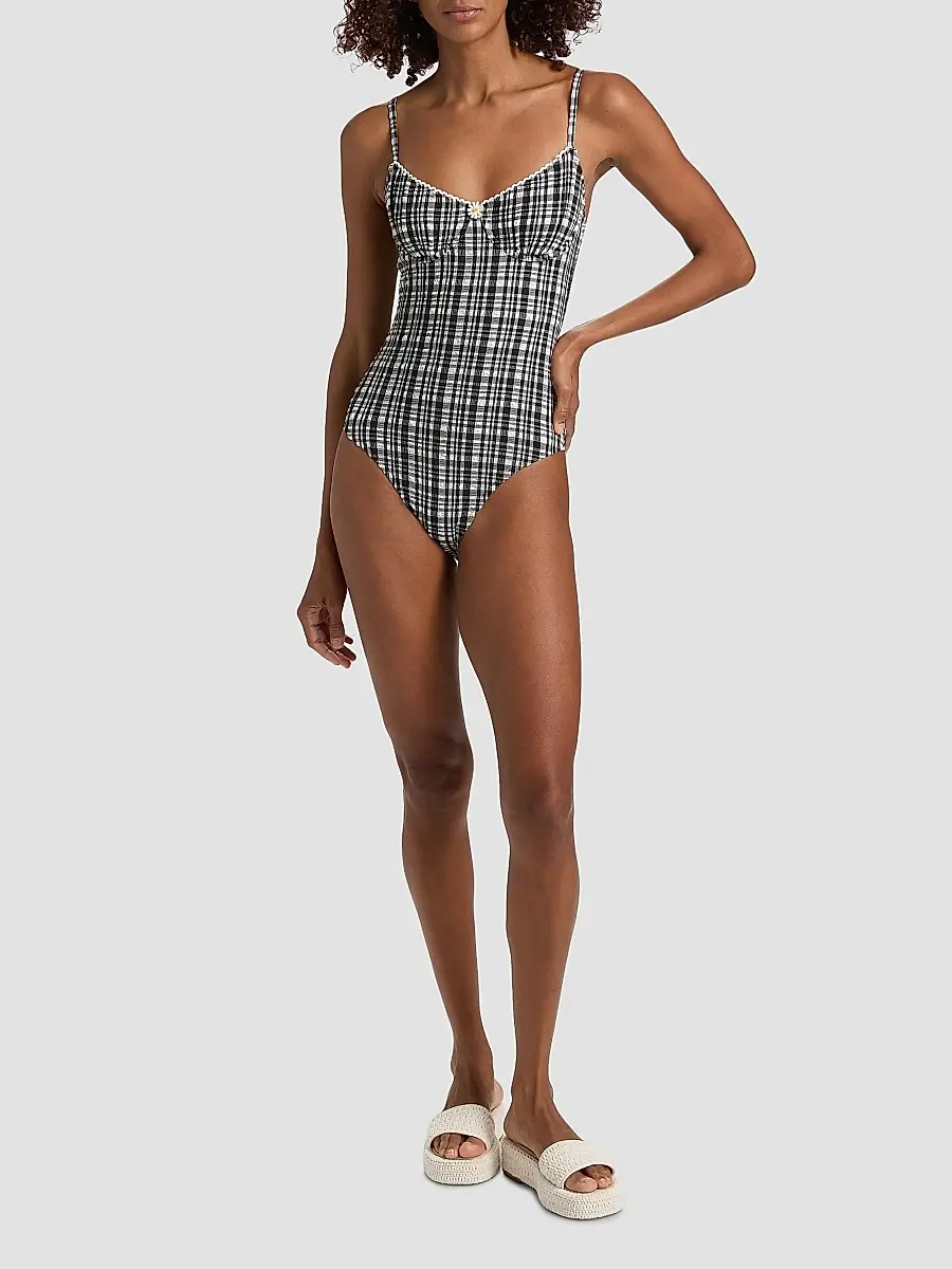 Solid & Striped Women's The Taylor Plaid Seersucker One-Piece Swimsuit | Thumbnail 2 Solid & Striped Women's The Taylor Plaid Seersucker One-Piece Swimsuit | Thumbnail 2