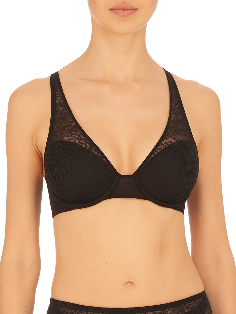 Natori Women's Pretty Smooth Lace T-Shirt Bra - Black - Size 40D | Image 1 Natori Women's Pretty Smooth Lace T-Shirt Bra - Black - Size 40D | Image 1