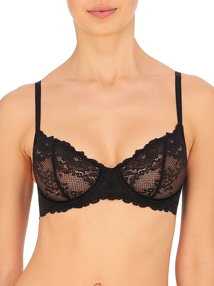 Natori Women's Heavenly Lace Convertible Balconette Bra - Black - Size 38C | Image 1 Natori Women's Heavenly Lace Convertible Balconette Bra - Black - Size 38C | Image 1