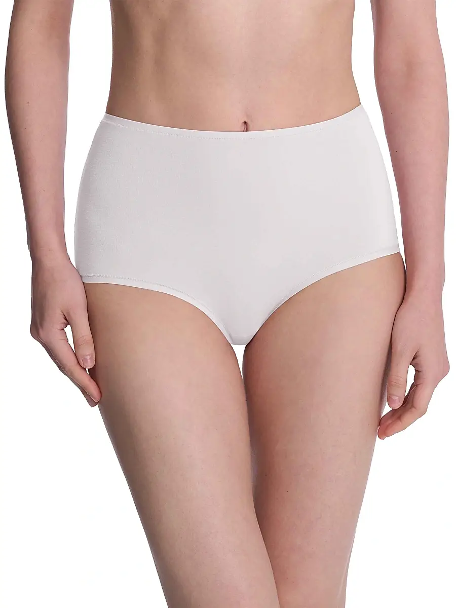 Natori Women's Bliss Bare Cotton High Waist Brief - White | Image 1 Natori Women's Bliss Bare Cotton High Waist Brief - White | Image 1