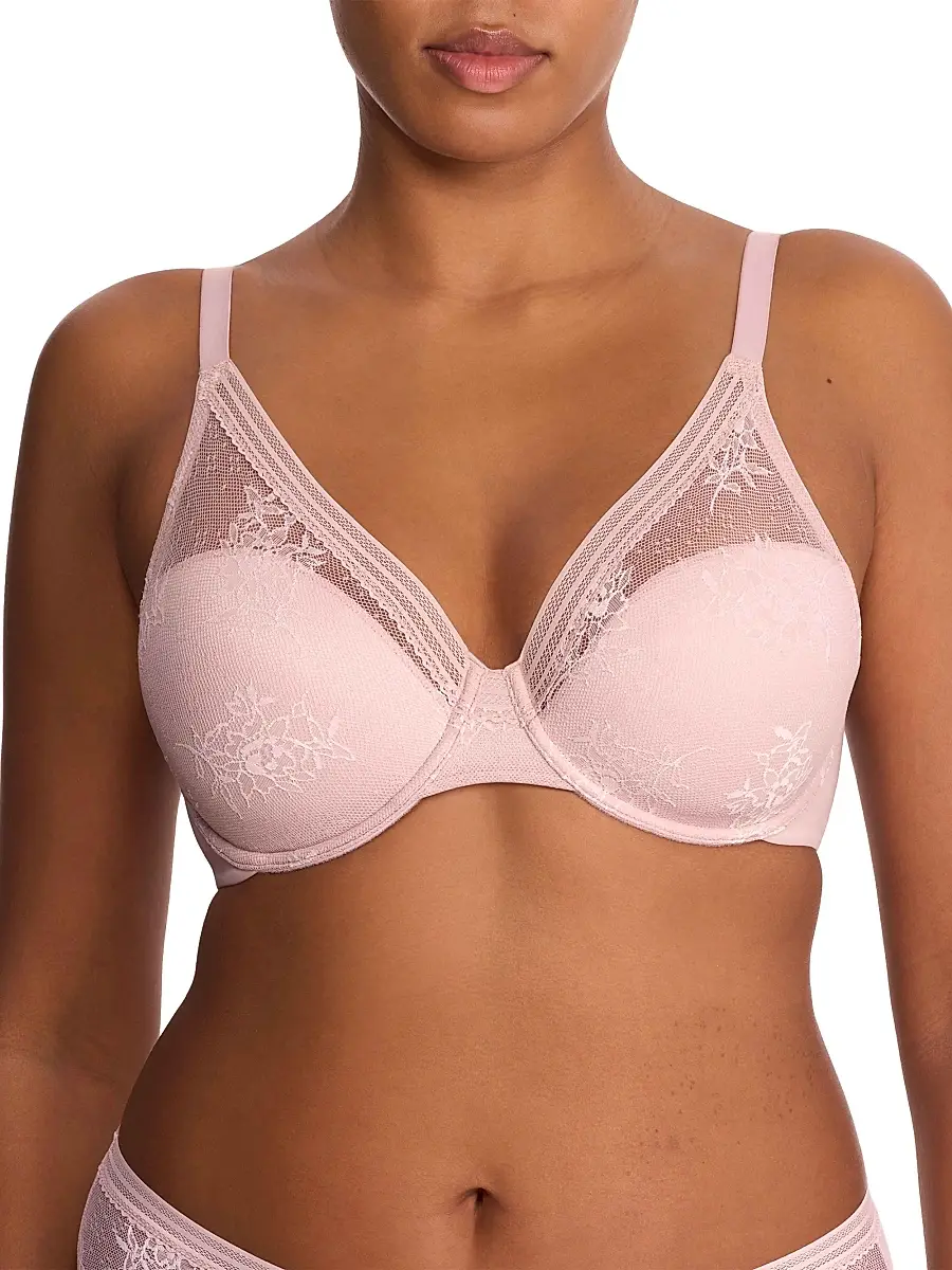 Natori Women's Love Lace Full Coverage Plunge T-Shirt Bra - Warm White - Size 34H | Image 1 Natori Women's Love Lace Full Coverage Plunge T-Shirt Bra - Warm White - Size 34H | Image 1
