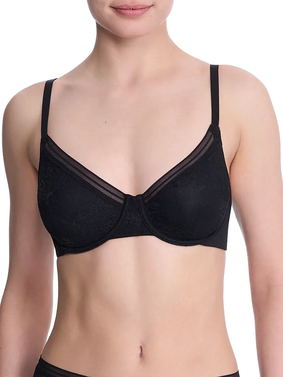 Natori Women's Love Lace Unlined Back Smoothing T-Shirt Bra - Black - Size 36B | Image 1 Natori Women's Love Lace Unlined Back Smoothing T-Shirt Bra - Black - Size 36B | Image 1