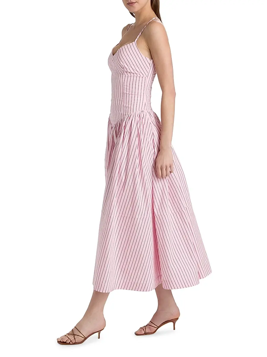 Cinq à Sept Women's Dagna Striped Cotton-Blend Midi-Dress | Thumbnail 4 Cinq à Sept Women's Dagna Striped Cotton-Blend Midi-Dress | Thumbnail 4