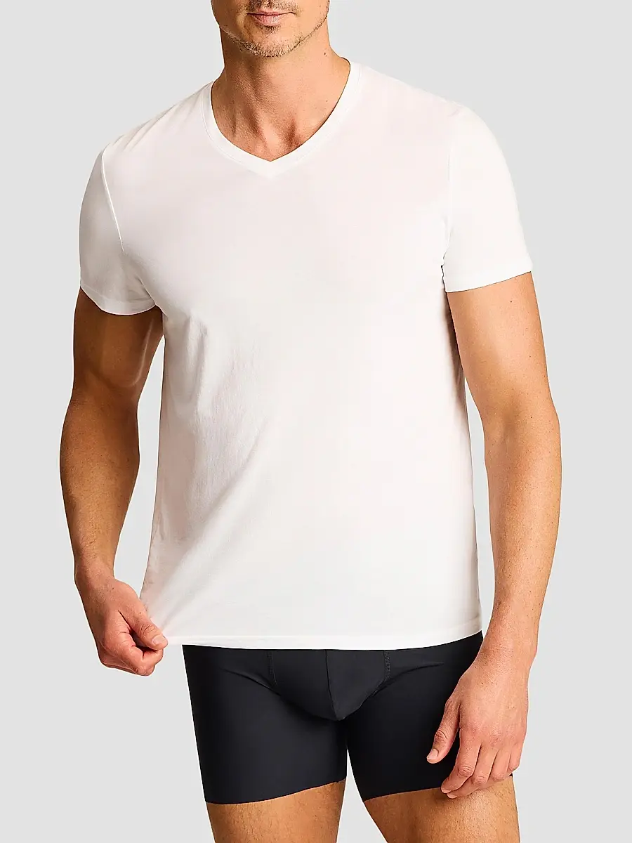 Commando Men's Premier Stretch-Cotton V-Neck Undershirt | Thumbnail 2 Commando Men's Premier Stretch-Cotton V-Neck Undershirt | Thumbnail 2