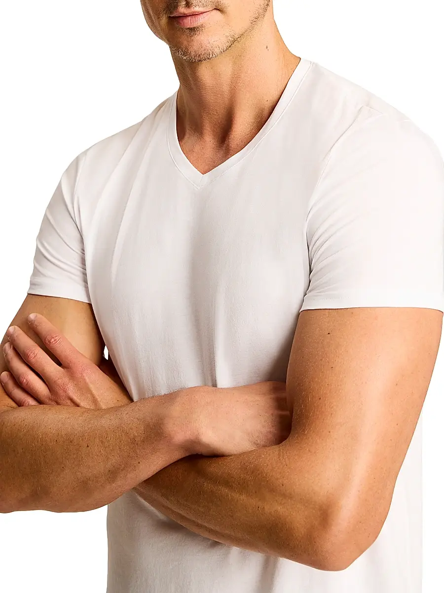 Commando Men's Premier Stretch-Cotton V-Neck Undershirt | Thumbnail 4 Commando Men's Premier Stretch-Cotton V-Neck Undershirt | Thumbnail 4