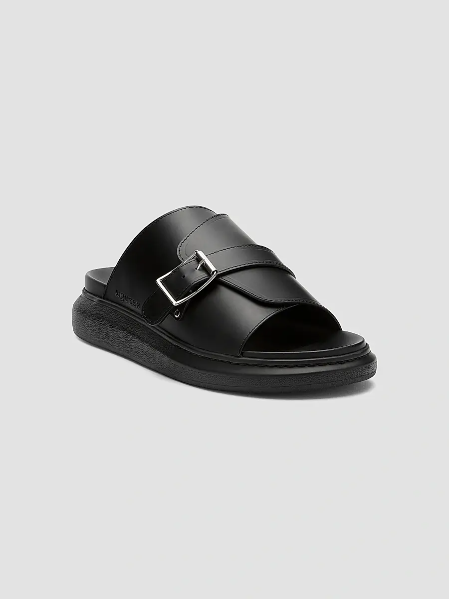 Alexander McQueen Men's Hybrid Buckle Rubber Slide Sandals | Thumbnail 2 Alexander McQueen Men's Hybrid Buckle Rubber Slide Sandals | Thumbnail 2