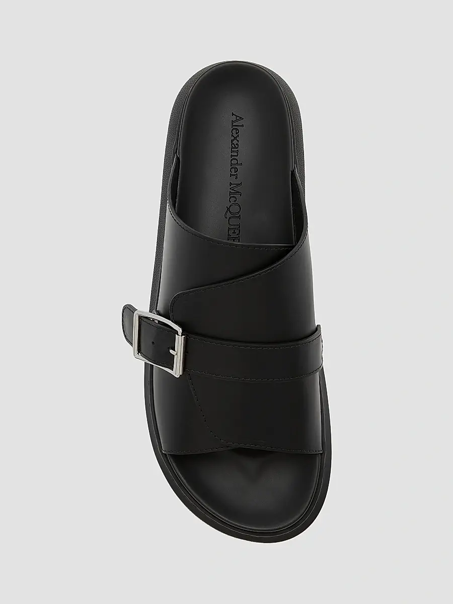 Alexander McQueen Men's Hybrid Buckle Rubber Slide Sandals | Thumbnail 4 Alexander McQueen Men's Hybrid Buckle Rubber Slide Sandals | Thumbnail 4