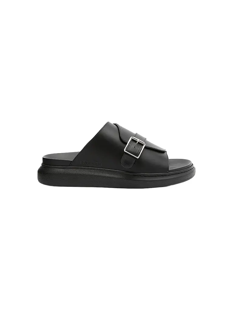 McQueen Men's Hybrid Buckle Rubber Slide Sandals - Black | Image 1 McQueen Men's Hybrid Buckle Rubber Slide Sandals - Black | Image 1