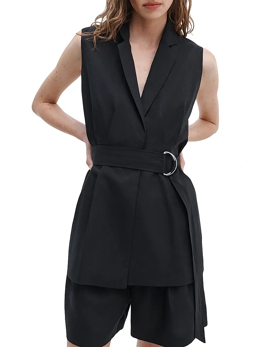 rag & bone Women's Mandi Belted Tailored Vest | Thumbnail 3