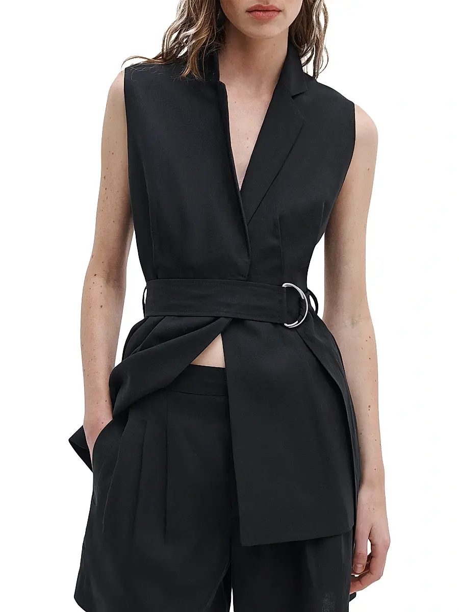 rag & bone Women's Mandi Belted Tailored Vest | Thumbnail 4