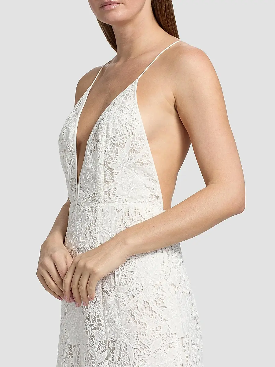 Ronny Kobo Women's Kim Embroidered Plunging V-Neck Maxi Dress | Thumbnail 6