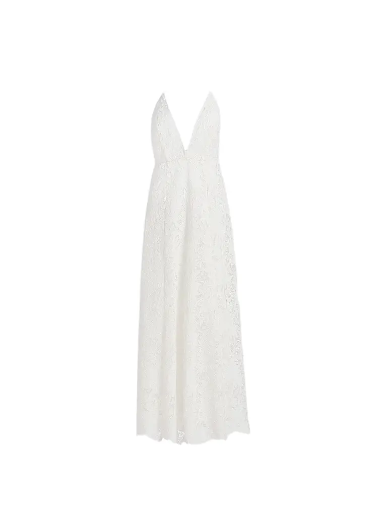 Ronny Kobo Women's Kim Embroidered Plunging V-Neck Maxi Dress - White | Image 1 Ronny Kobo Women's Kim Embroidered Plunging V-Neck Maxi Dress - White | Image 1