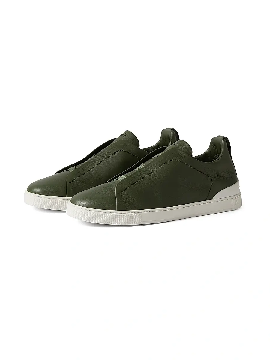 Zegna Men's Secondskin Triple Stitch Sneakers | Thumbnail 2 Zegna Men's Secondskin Triple Stitch Sneakers | Thumbnail 2