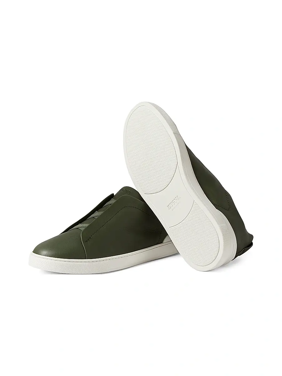 Zegna Men's Secondskin Triple Stitch Sneakers | Thumbnail 4 Zegna Men's Secondskin Triple Stitch Sneakers | Thumbnail 4