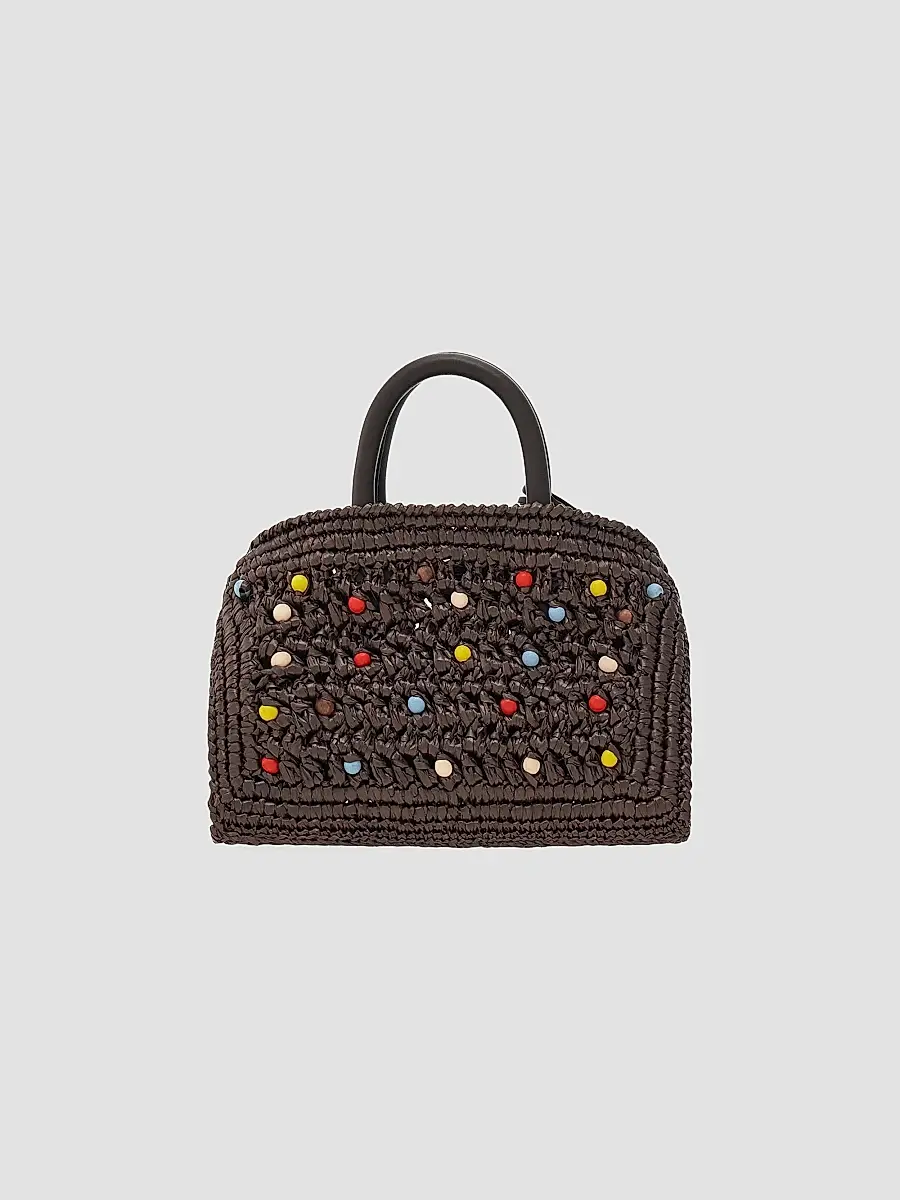 Ferragamo Women's Hug Mini Raffia & Leather Top Handle Bag | Thumbnail 3 Ferragamo Women's Hug Mini Raffia & Leather Top Handle Bag | Thumbnail 3