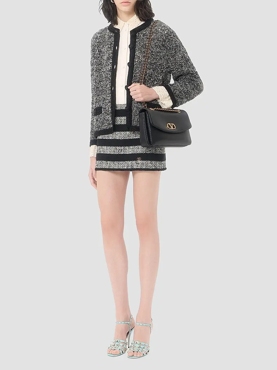 Valentino Women's Knitted Jacket in Linen and Lurex - Black | Thumbnail 2 Valentino Women's Knitted Jacket in Linen and Lurex - Black | Thumbnail 2