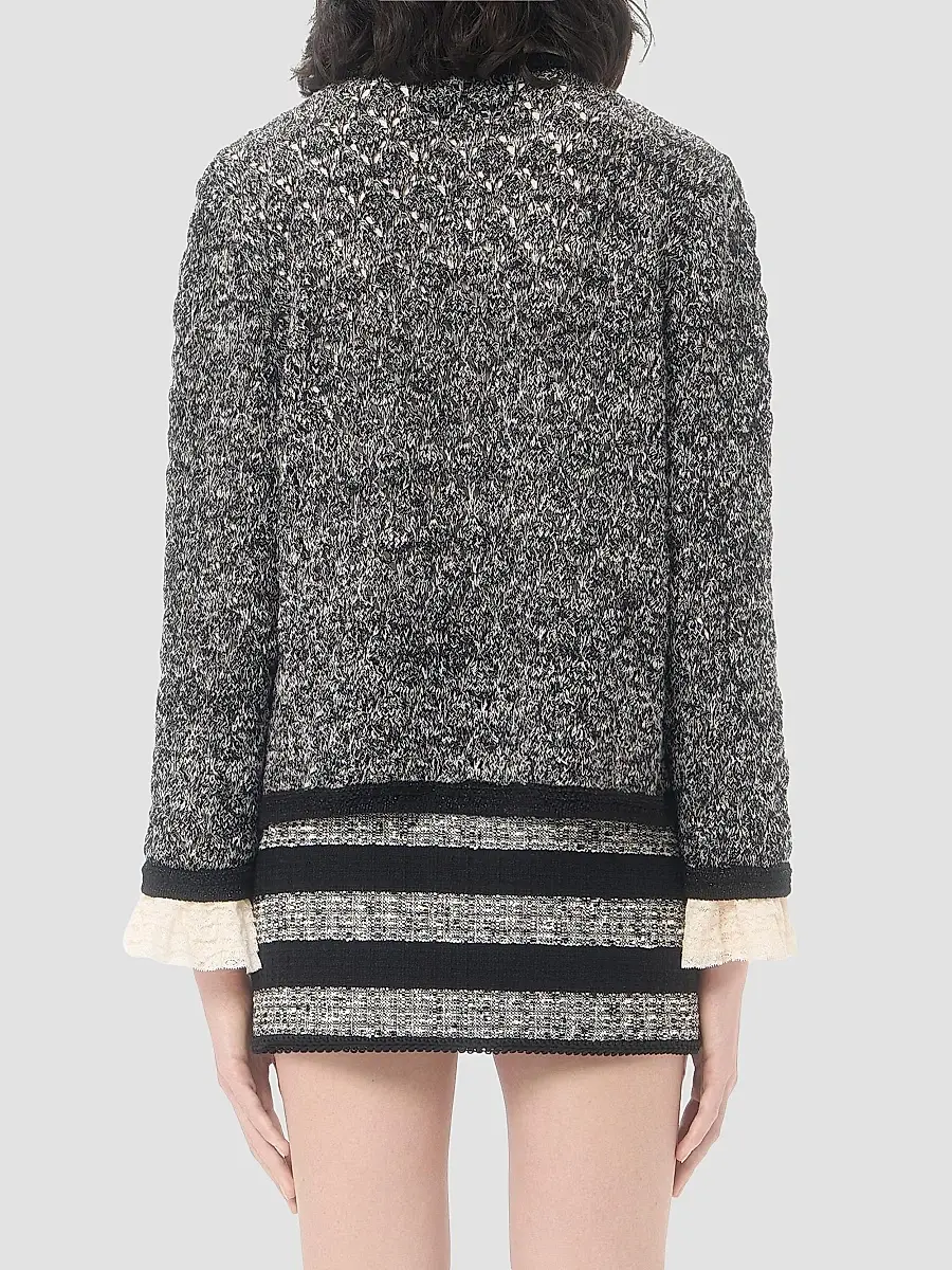Valentino Women's Knitted Jacket in Linen and Lurex - Black | Thumbnail 5 Valentino Women's Knitted Jacket in Linen and Lurex - Black | Thumbnail 5