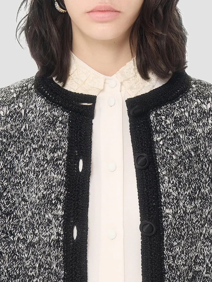 Valentino Women's Knitted Jacket in Linen and Lurex - Black | Thumbnail 6 Valentino Women's Knitted Jacket in Linen and Lurex - Black | Thumbnail 6