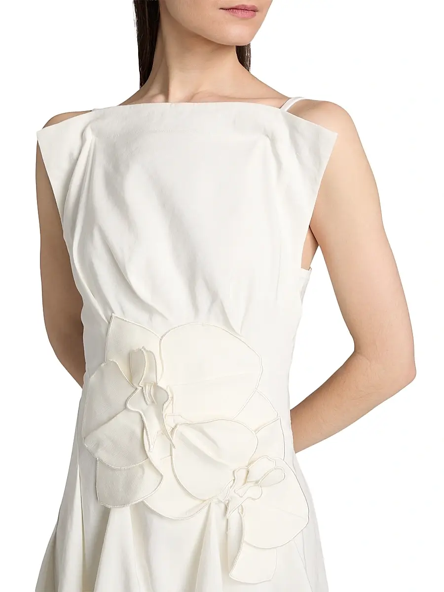 ACLER Women's Warra Floral-Appliqué Linen A-Line Minidress | Thumbnail 6
