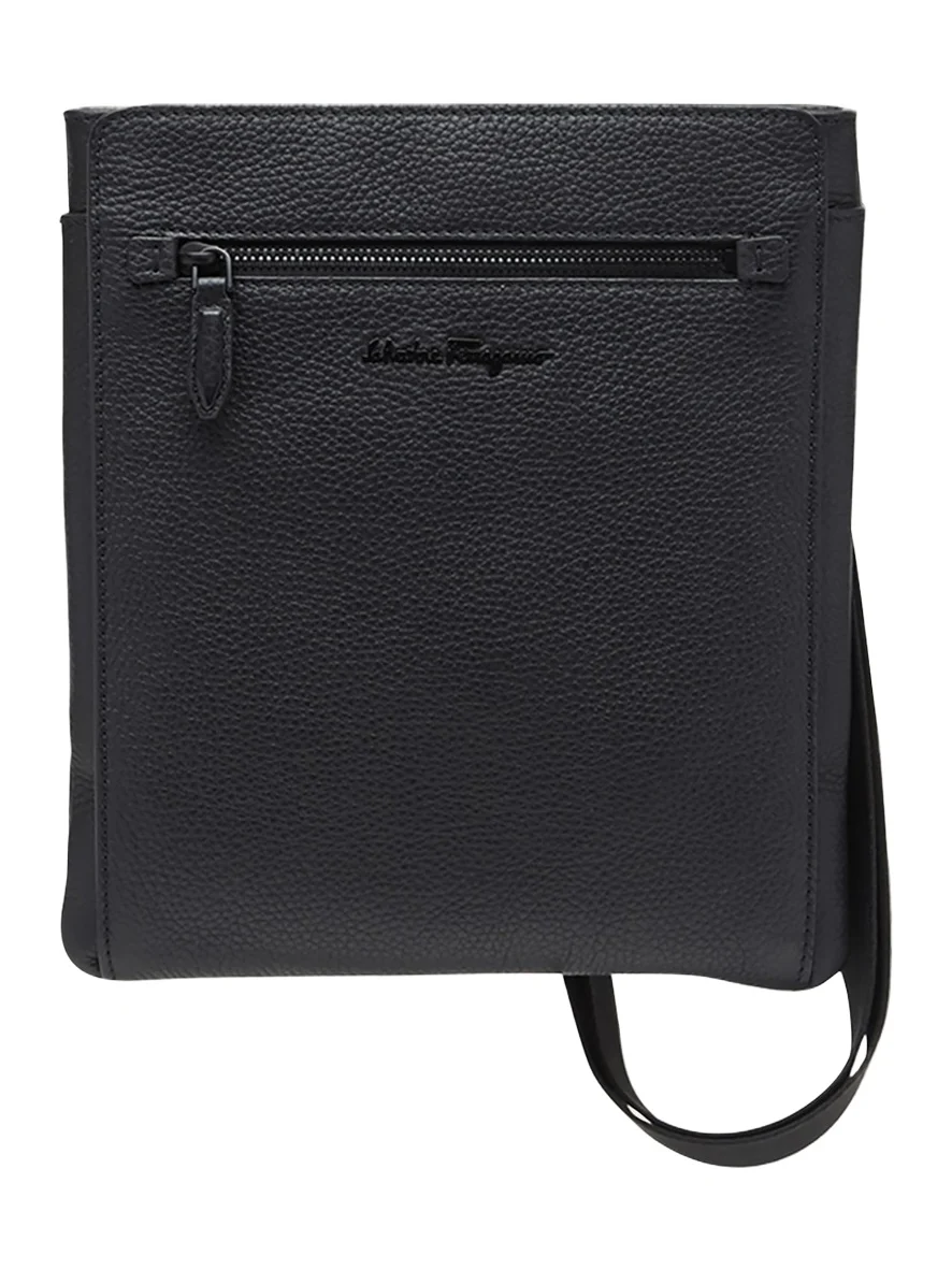 Ferragamo Men's Firenze Flat Leather Crossbody Bag