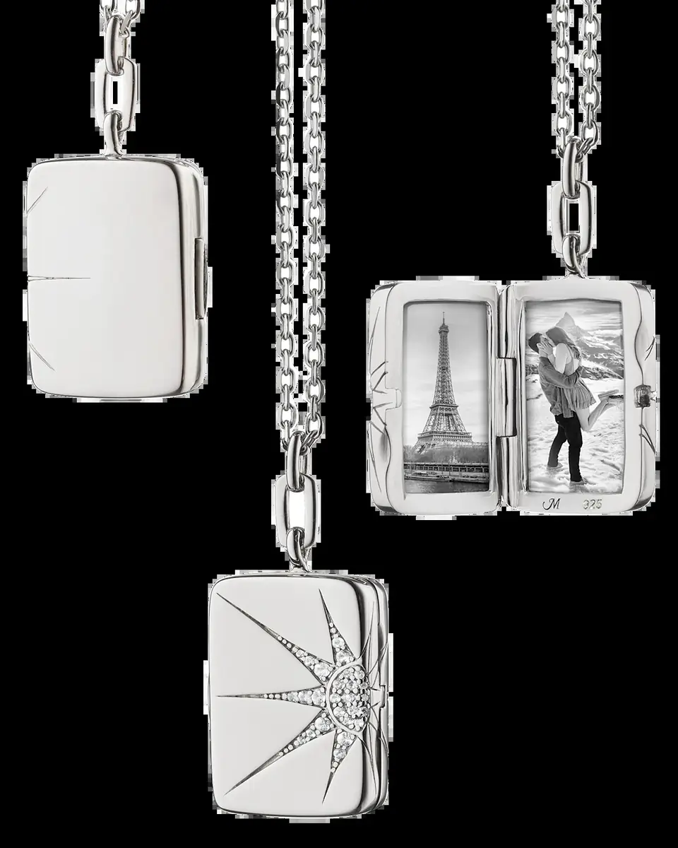 Monica Rich Kosann Rectangular Locket with White Sapphires in Elongated Star Design | Thumbnail 2 Monica Rich Kosann Rectangular Locket with White Sapphires in Elongated Star Design | Thumbnail 2