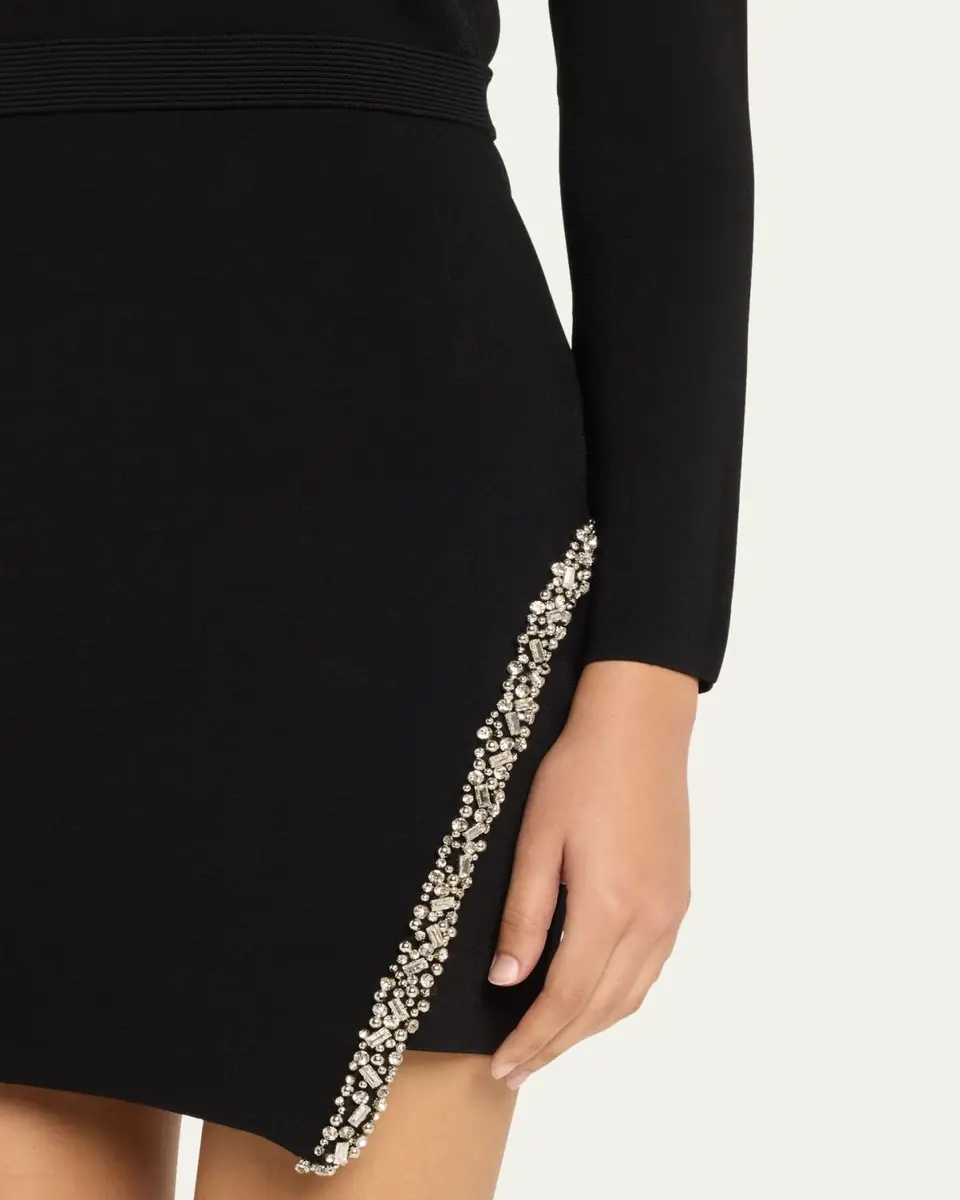 SIMKHAI Nyx Embellished Long-Sleeve Wrap Dress | Thumbnail 5 SIMKHAI Nyx Embellished Long-Sleeve Wrap Dress | Thumbnail 5
