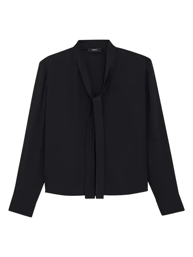 Theory Silk Tie Blouse