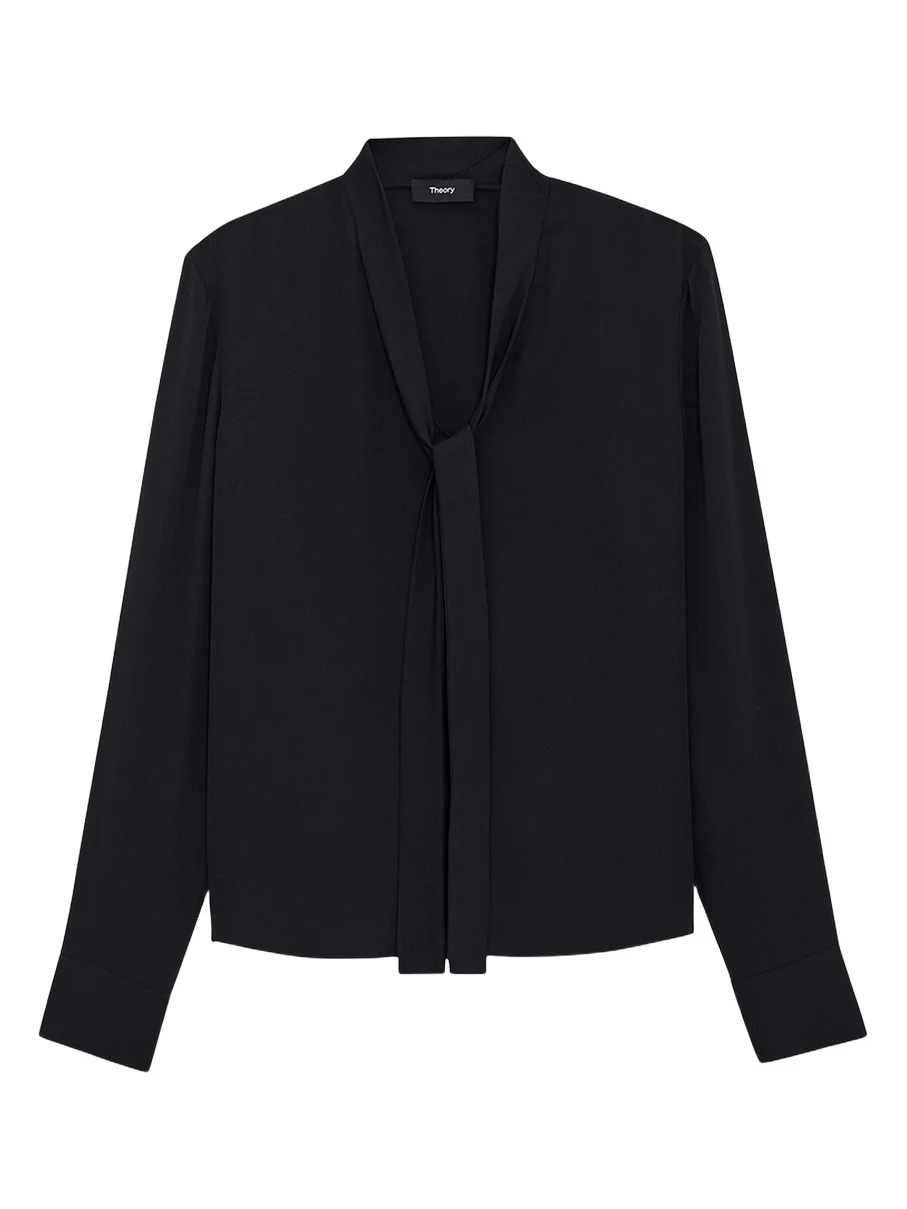 Theory Silk Tie Blouse