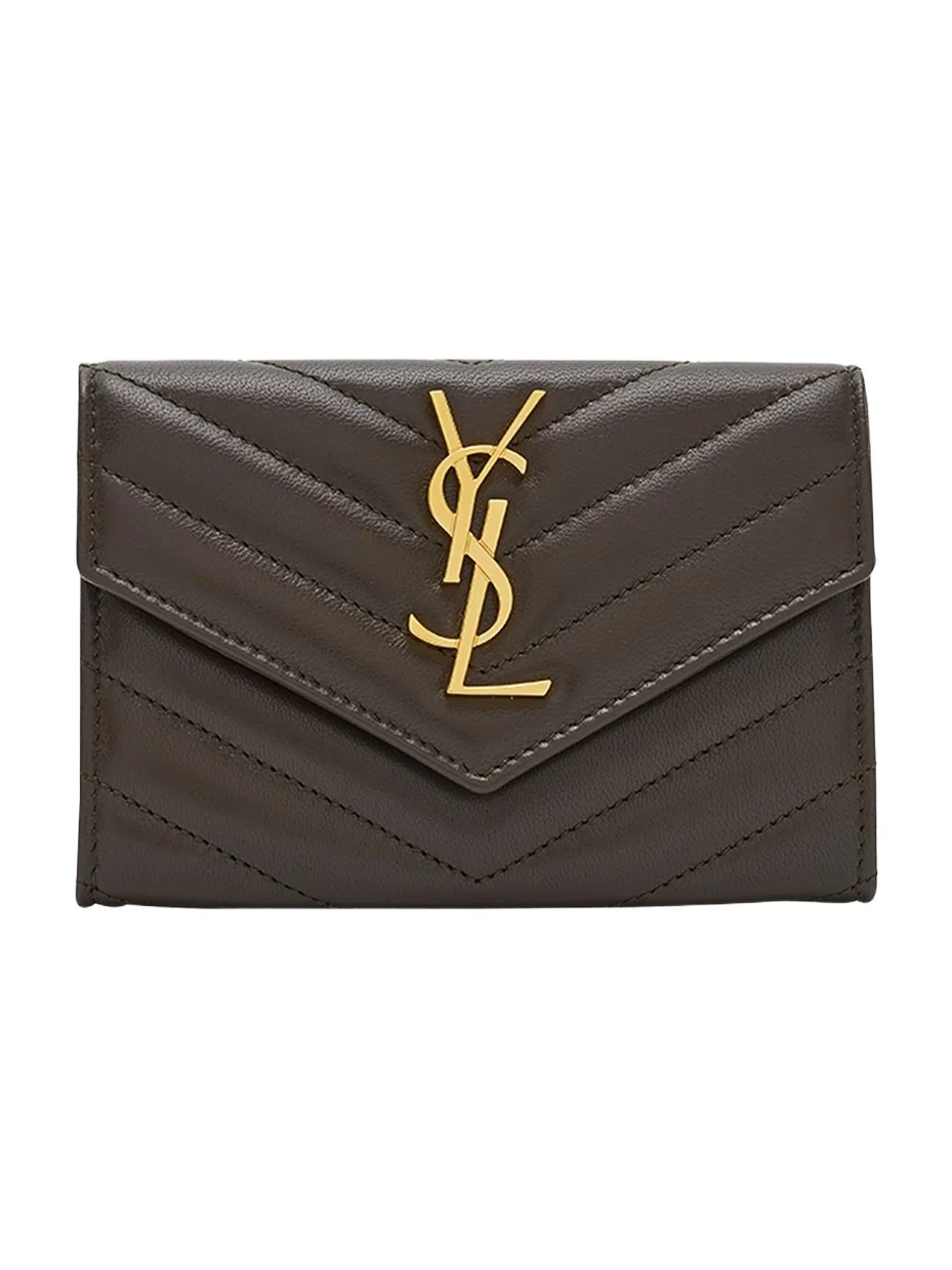YSL Monogram Small Flap Wallet in Smooth Leather