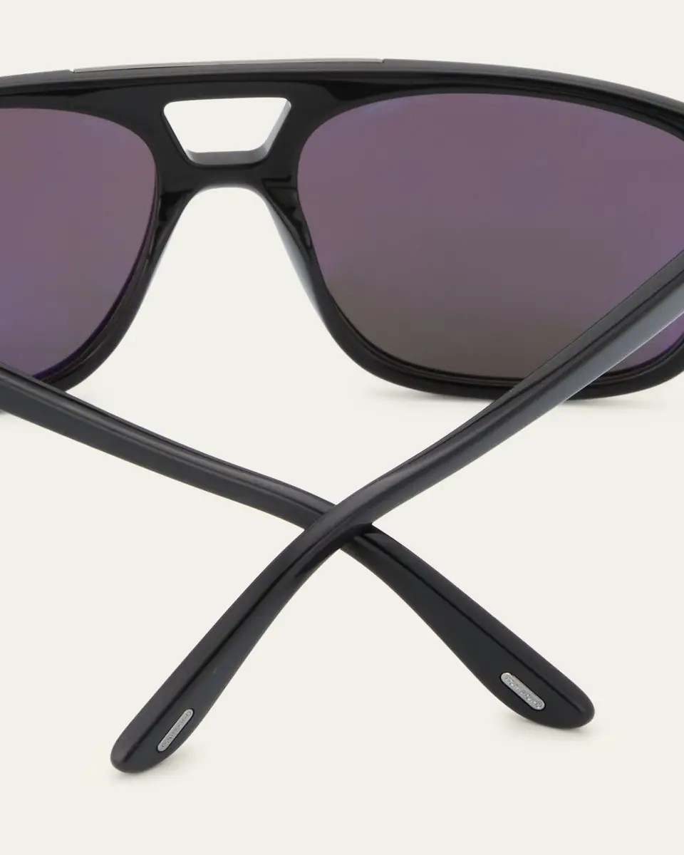 Tom Ford Men's Penn Double-Bridge Acetate Square Sunglasses | Thumbnail 4