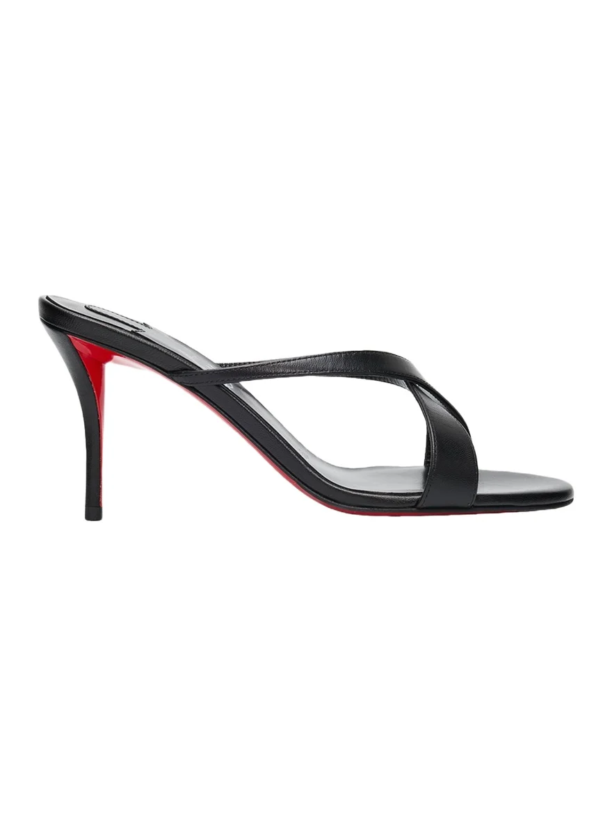Christian Louboutin 80mm Mulazee Leather Crisscross Mules