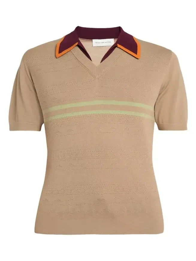 Men's Contrast-Trim Knit Polo Sweater