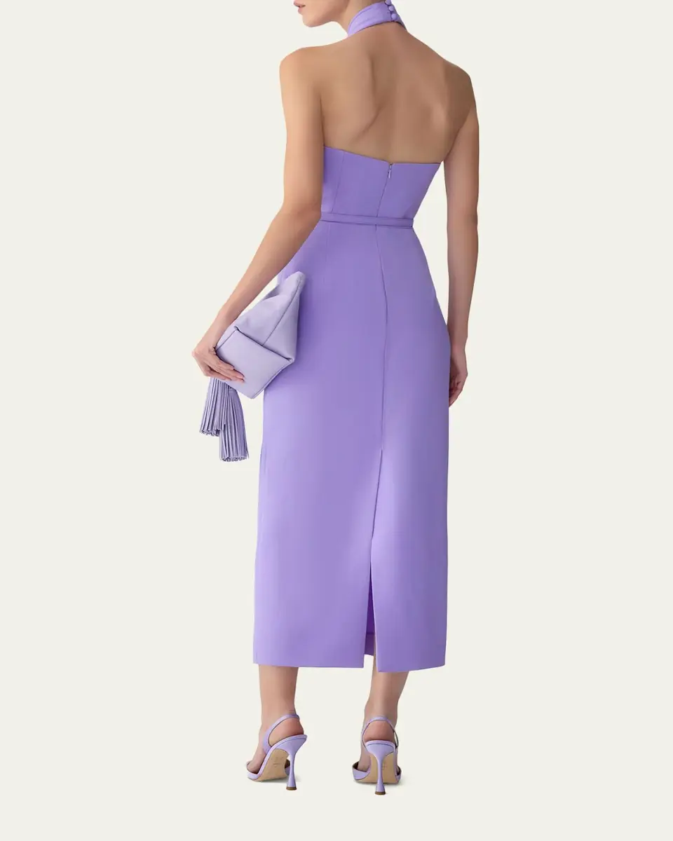 Carolina Herrera Crisscross Halter Midi Dress | Thumbnail 3 Carolina Herrera Crisscross Halter Midi Dress | Thumbnail 3