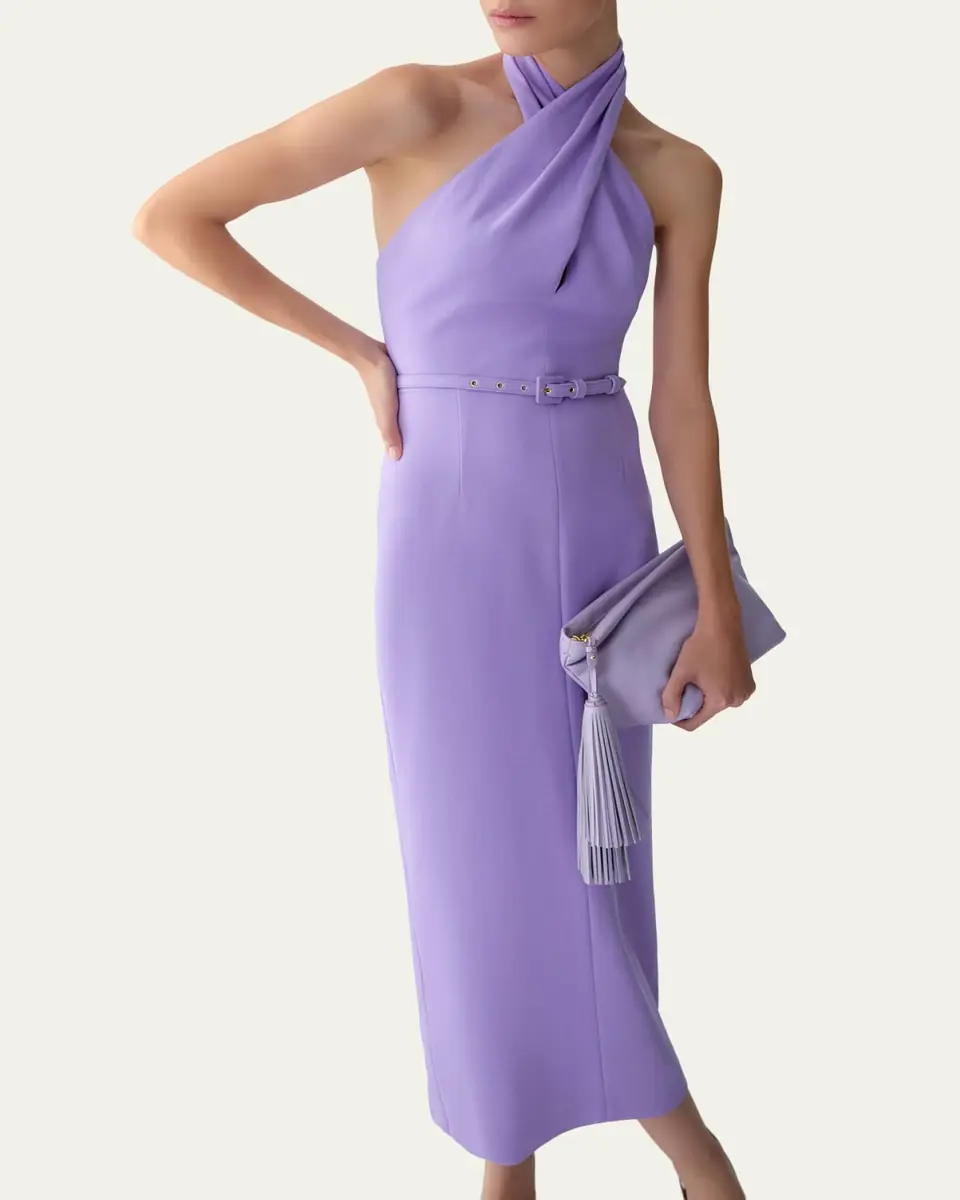 Carolina Herrera Crisscross Halter Midi Dress | Thumbnail 4 Carolina Herrera Crisscross Halter Midi Dress | Thumbnail 4