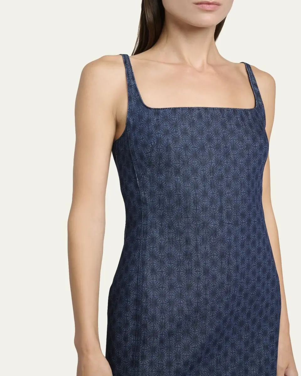 Dries Van Noten Debano Printed Denim Sleeveless Midi Dress | Thumbnail 5 Dries Van Noten Debano Printed Denim Sleeveless Midi Dress | Thumbnail 5