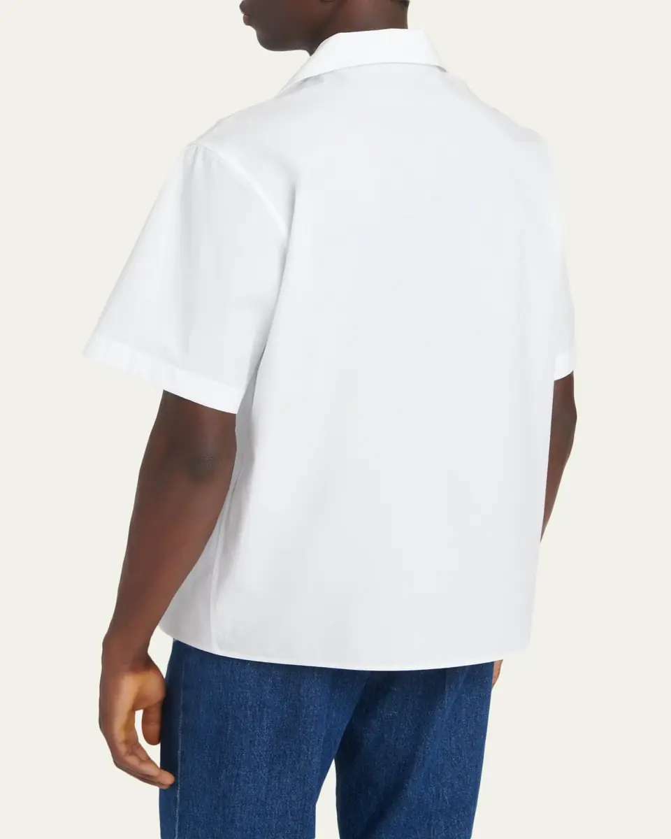 Valentino Garavani Men's Cotton Poplin Camp Shirt | Thumbnail 3