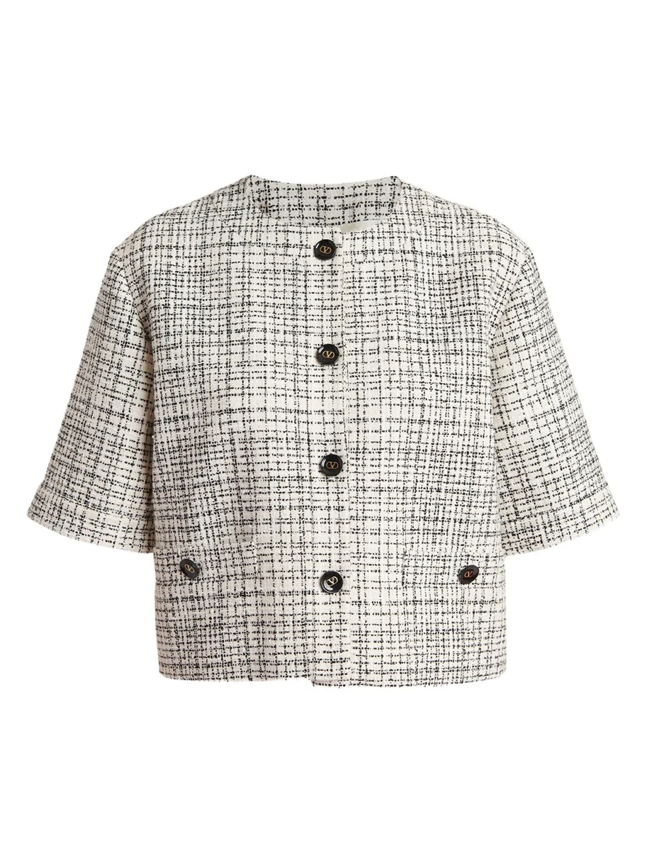 Boxy Tweed Short-Sleeve Jacket Boxy Tweed Short-Sleeve Jacket