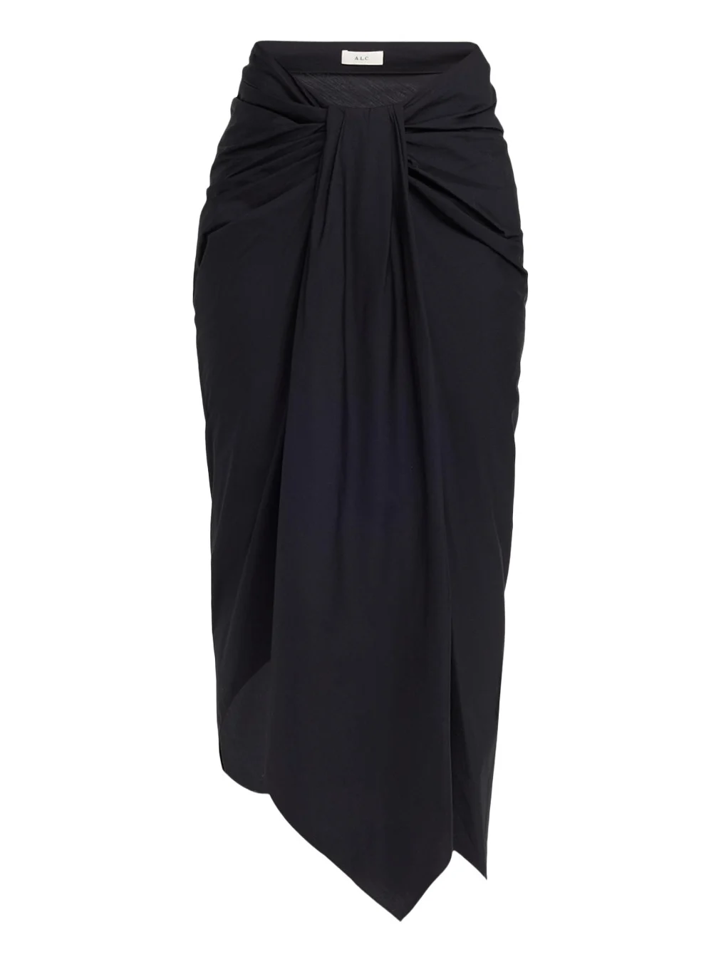 Rhodes Draped Cotton Midi Skirt