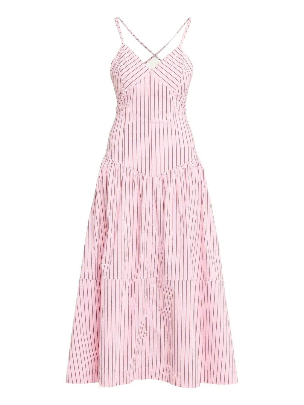 Cinq à Sept Rose Stripe Drop-Waist Midi Dress