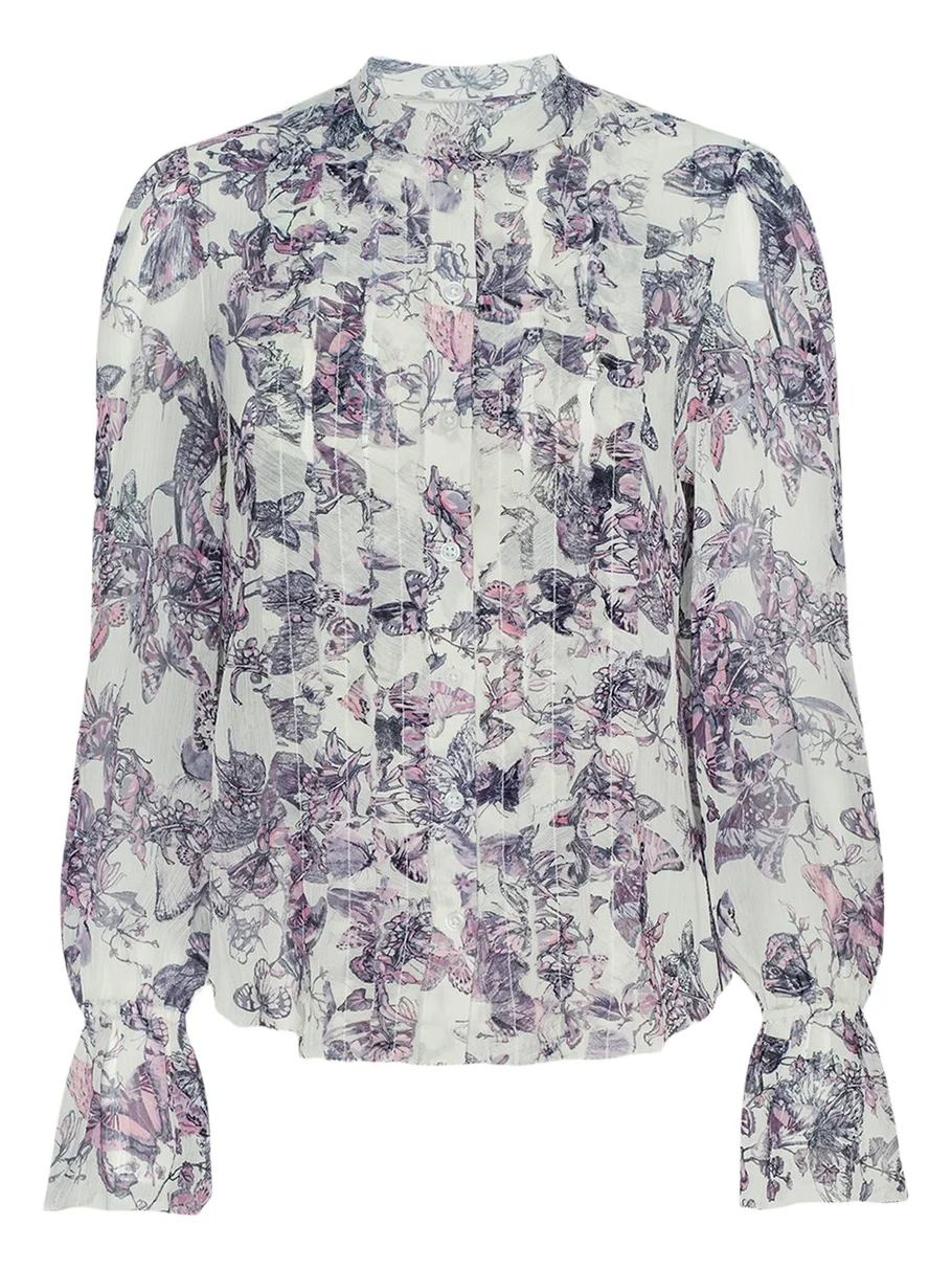 Eunice Ruffle-Sleeve Blouse