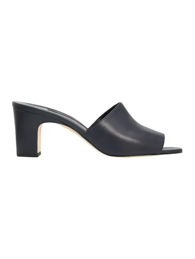 70mm Rapallabar Open-Toe Leather Mules