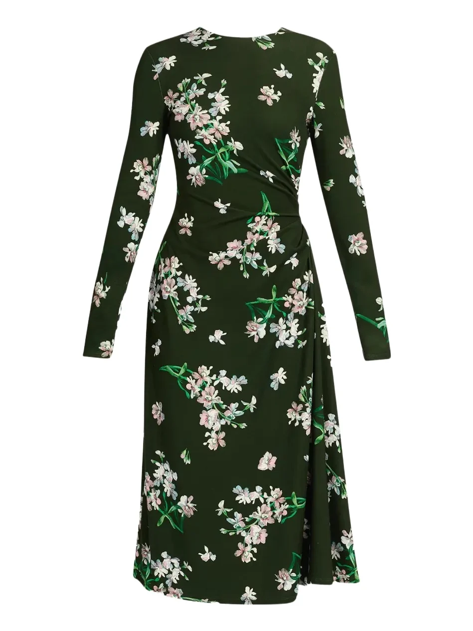 Floral Ponte Long-Sleeve Midi Dress Floral Ponte Long-Sleeve Midi Dress