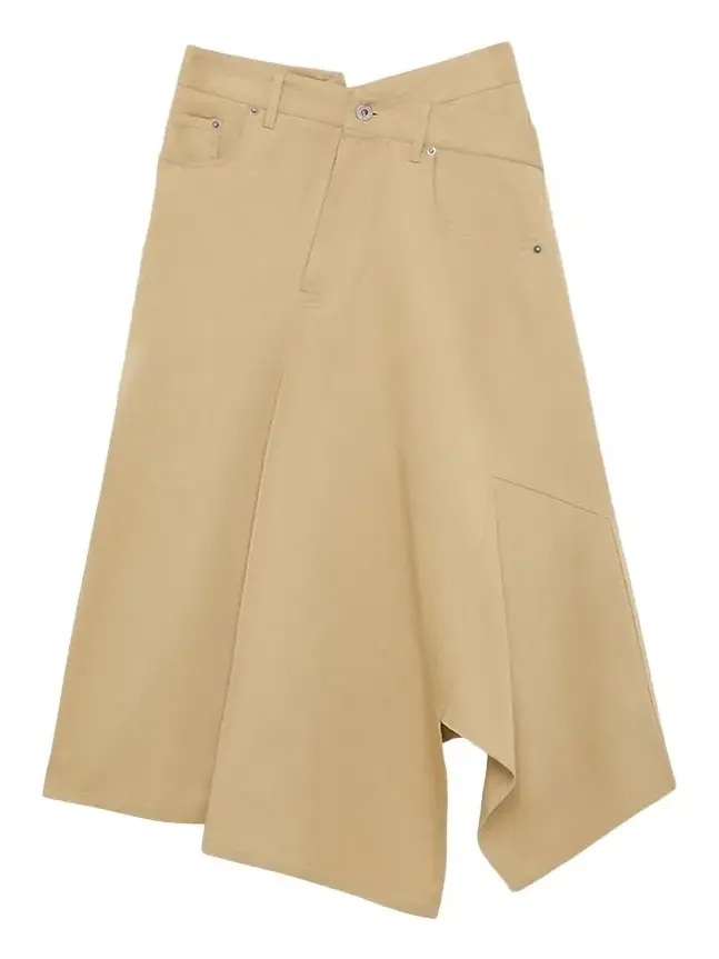 Asymmetric Cotton Midi Skirt Asymmetric Cotton Midi Skirt