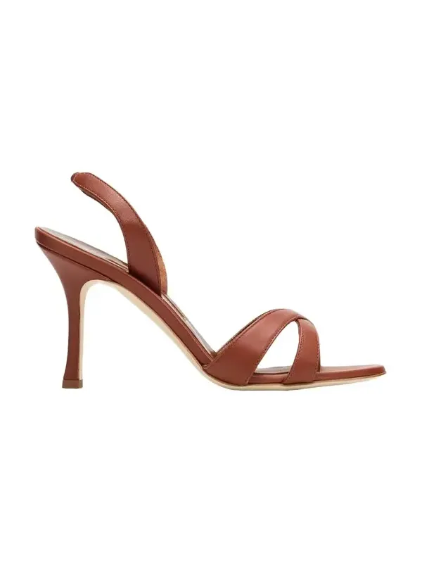 90mm Callasli Crossover Leather Slingback Sandals 90mm Callasli Crossover Leather Slingback Sandals