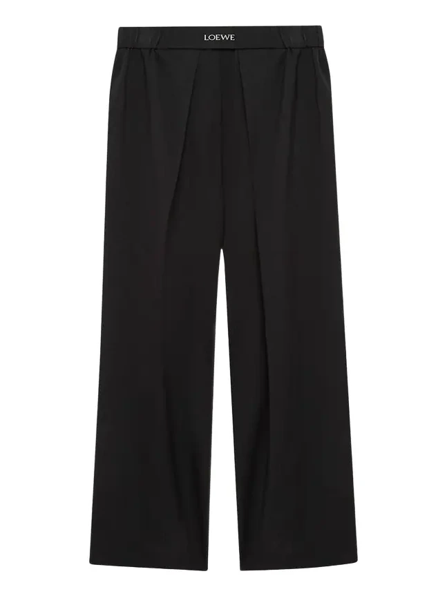 Logo Waist Asymmetric Pleated Pants Logo Waist Asymmetric Pleated Pants