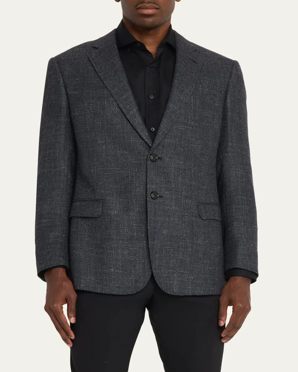 Giorgio Armani Men's Wool Blend Melange Two-Button Sport Coat | Thumbnail 3