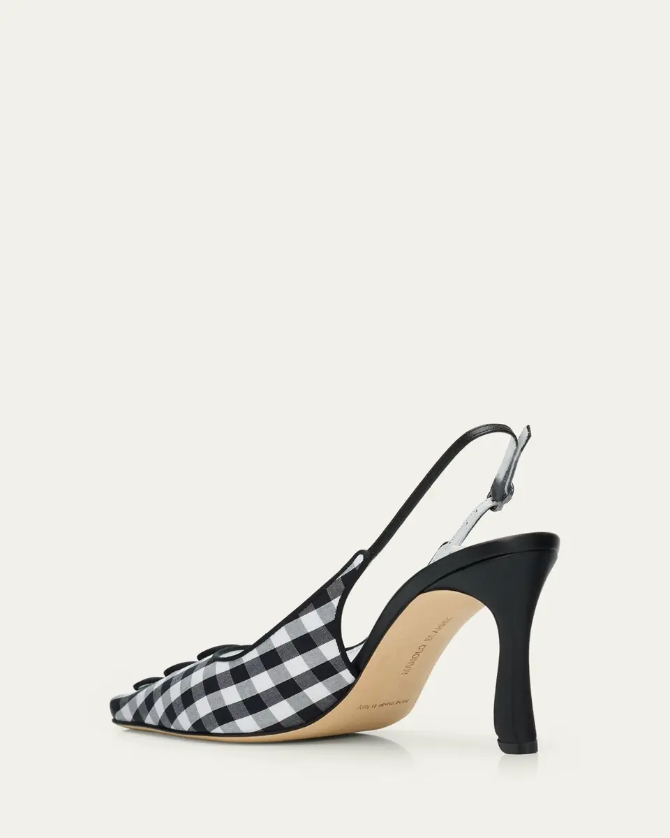 Manolo Blahnik 90mm Alexa Gingham Slingback Pumps | Thumbnail 2 Manolo Blahnik 90mm Alexa Gingham Slingback Pumps | Thumbnail 2