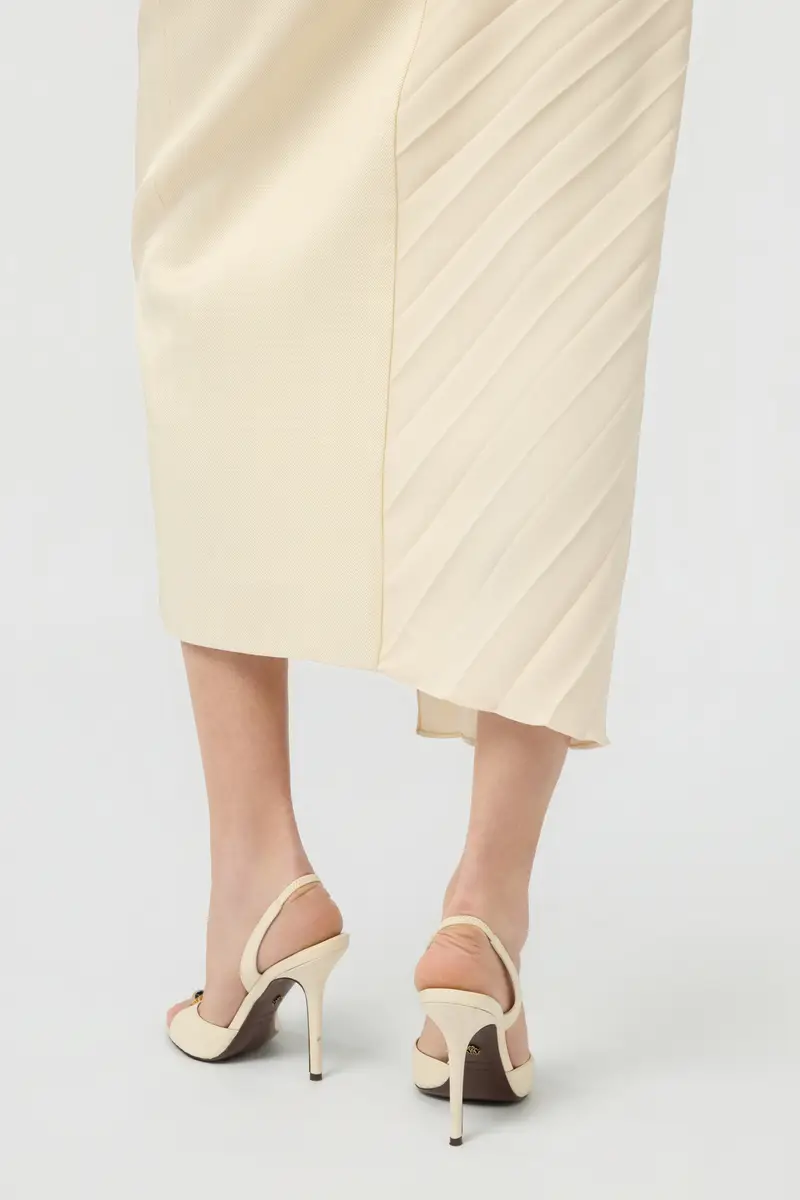 Roberto Cavalli Ivory Midi Pleated Skirt | Thumbnail 5 Roberto Cavalli Ivory Midi Pleated Skirt | Thumbnail 5