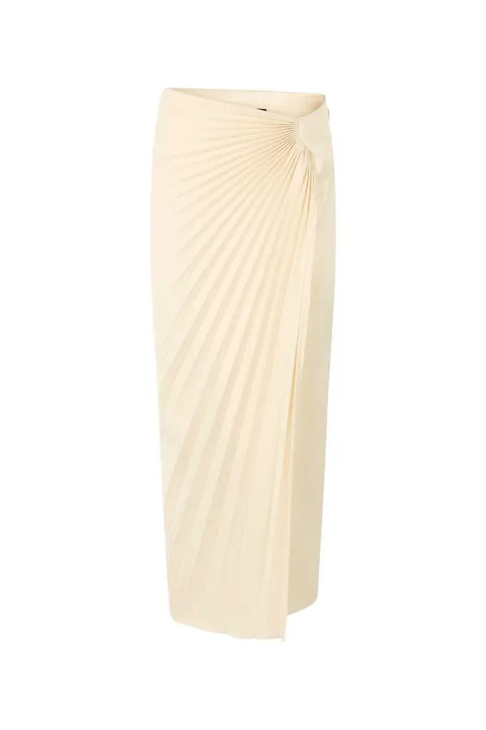 Roberto Cavalli Ivory Midi Pleated Skirt | Image 1 Roberto Cavalli Ivory Midi Pleated Skirt | Image 1